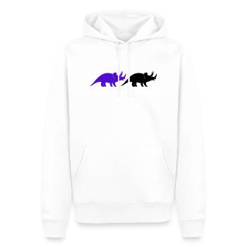 Triceratops - Männer Premium Bio Hoodie - Weiß - Vorne - Nico (187cm)