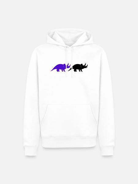 Triceratops - Men’s Premium Organic Hoodie - white