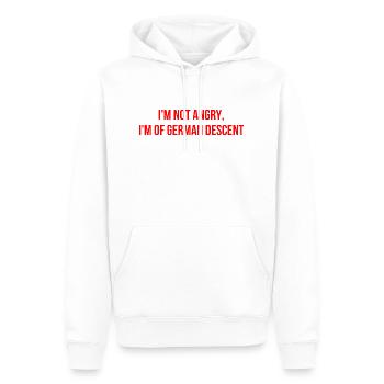 I'm not angry, I'm of German descent - Men’s Premium Organic Hoodie - white - Front - Nico (187cm)