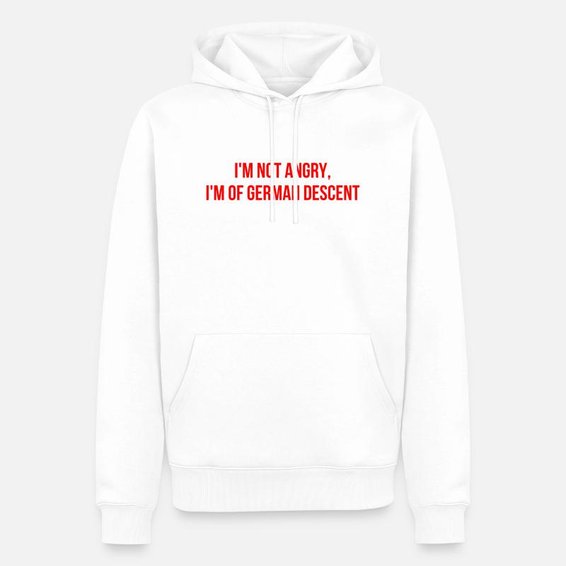 Ich bin nicht wütend ich bin deutscher Abstammung - Männer Premium Bio Hoodie - Weiß