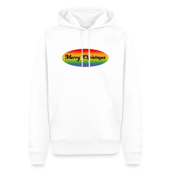LGBTQI Merry Christmas Regenbogen oval - Männer Premium Bio Hoodie - Weiß - Vorne - Nico (187cm)