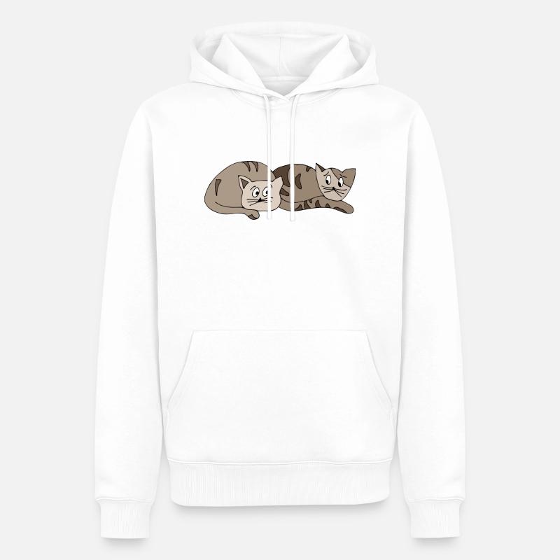 Chats - Sweat à capuche Premium bio Homme - blanc