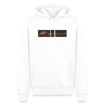 Feelgood Logo - Männer Premium Bio Hoodie - Weiß - Vorne - Nico (187cm)