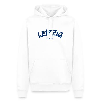 Leipzig - Deutschland - Germany - Sachsen - Männer Premium Bio Hoodie - Weiß - Vorne - Nico (187cm)