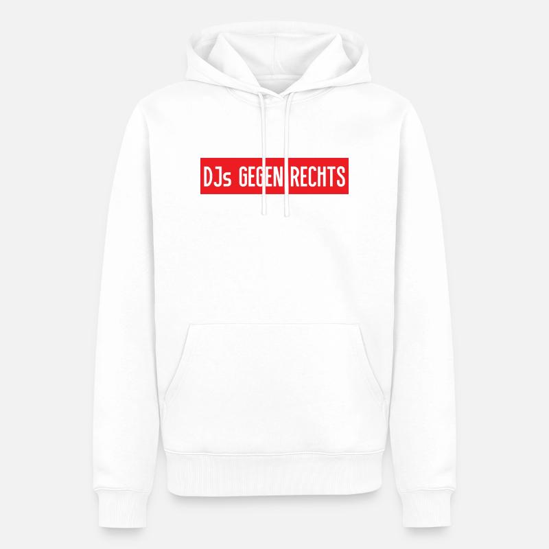 DJs gegen rechts - Männer Premium Bio Hoodie - Weiß