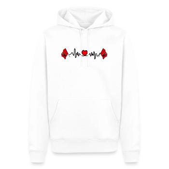Herzfrequenz Cardio für Glarus Schweiz - Männer Premium Bio Hoodie - Weiß - Vorne - Nico (187cm)