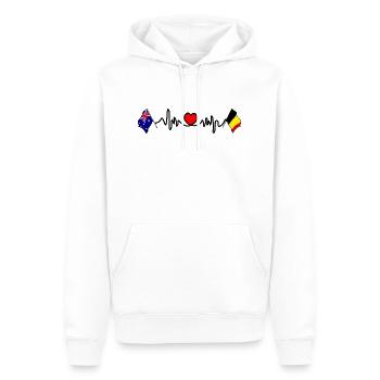 Cardio Heart mit Flagge Australien, Belgien - Männer Premium Bio Hoodie - Weiß - Vorne - Nico (187cm)