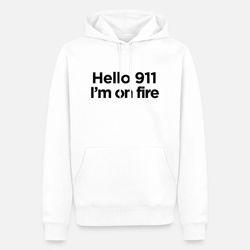 JE SUIS EN FEU - Sweat à capuche Premium bio Homme - blanc