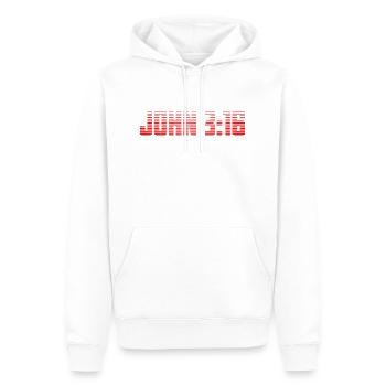 JOHN 3 16 TITLE - Sweat à capuche Premium bio Homme - blanc - Devant - Nico (187cm)