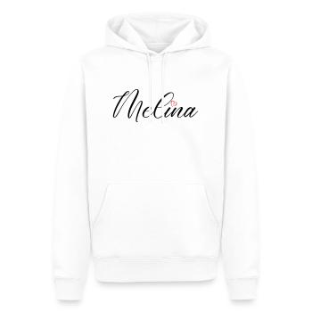 Melina Nom Coeur - Sweat à capuche Premium bio Homme - blanc - Devant - Nico (187cm)