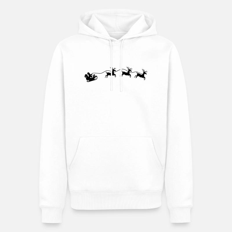 Weihnachtsmann Schlitten - Männer Premium Bio Hoodie - Weiß
