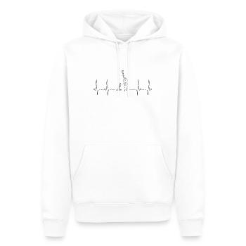 Girafes, parent et jeune battement de cœur - Sweat à capuche Premium bio Homme - blanc - Devant - Nico (187cm)