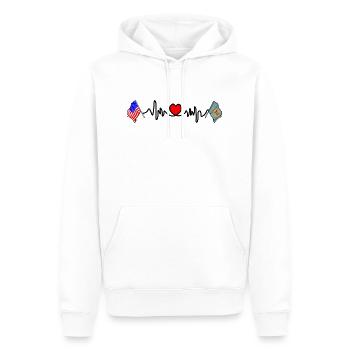 Cardio-Herz mit USA-Flagge und Delaware-Flagge - Männer Premium Bio Hoodie - Weiß - Vorne - Nico (187cm)