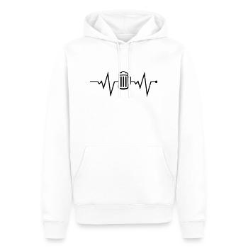 bier beat - Männer Premium Bio Hoodie - Weiß - Vorne - Nico (187cm)