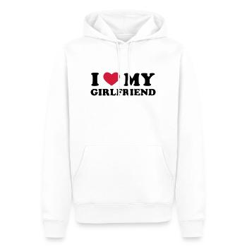 I Love My Girlfriend - Sweat à capuche Premium bio Homme - blanc - Devant - Nico (187cm)