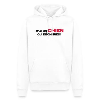 un chien qui déchire - Sweat à capuche Premium bio Homme - blanc - Devant - Nico (187cm)