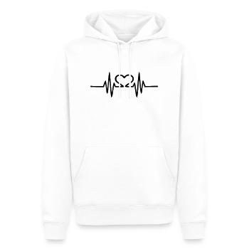 heartbeat - Men’s Premium Organic Hoodie - white - Front - Nico (187cm)
