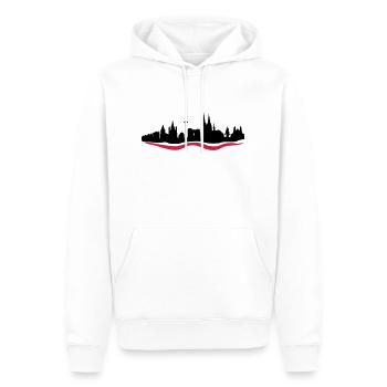 Koeln Skyline - Männer Premium Bio Hoodie - Weiß - Vorne - Nico (187cm)