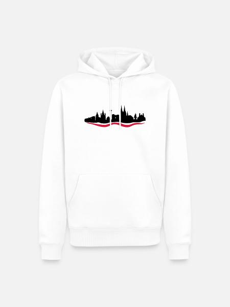 Koeln Skyline - Männer Premium Bio Hoodie - Weiß