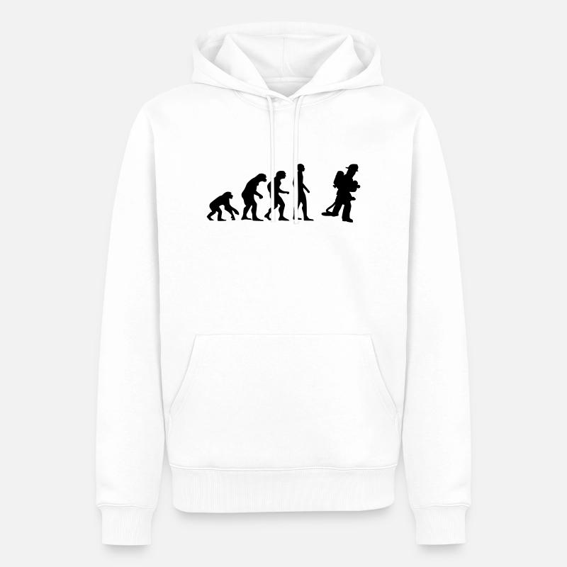 pompier evolution - Sweat à capuche Premium bio Homme - blanc