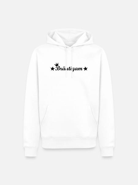 bräutigam - Sweat à capuche Premium bio Homme - blanc