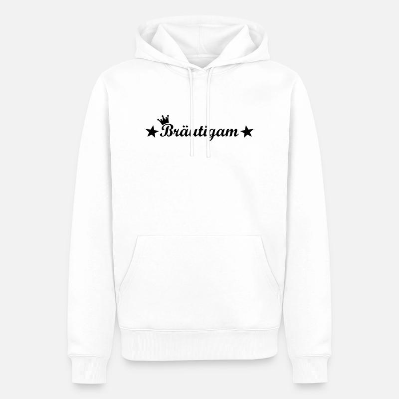 bräutigam - Männer Premium Bio Hoodie - Weiß