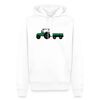 Tractor With Trailer - Sweat à capuche Premium bio Homme - blanc - Devant - Nico (187cm)