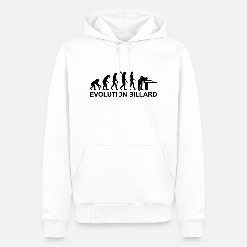 Évolution Billard - Sweat à capuche Premium bio Homme - blanc