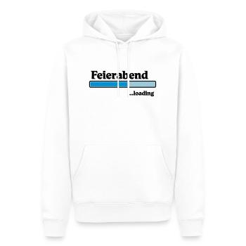 Feierabend loading - Männer Premium Bio Hoodie - Weiß - Vorne - Nico (187cm)