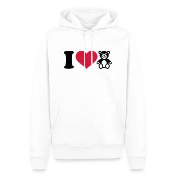 Teddy - Männer Premium Bio Hoodie - Weiß - Vorne - Nico (187cm)