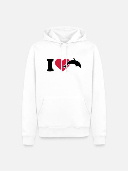 I love Dolphins - Men’s Premium Organic Hoodie - white