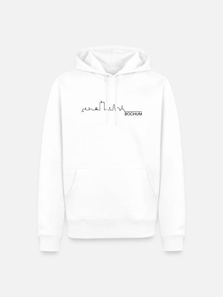 Skyline Bochum Linie - Männer Premium Bio Hoodie - Weiß
