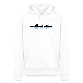 Skyline - Bonn - Männer Premium Bio Hoodie - Weiß - Vorne - Nico (187cm)