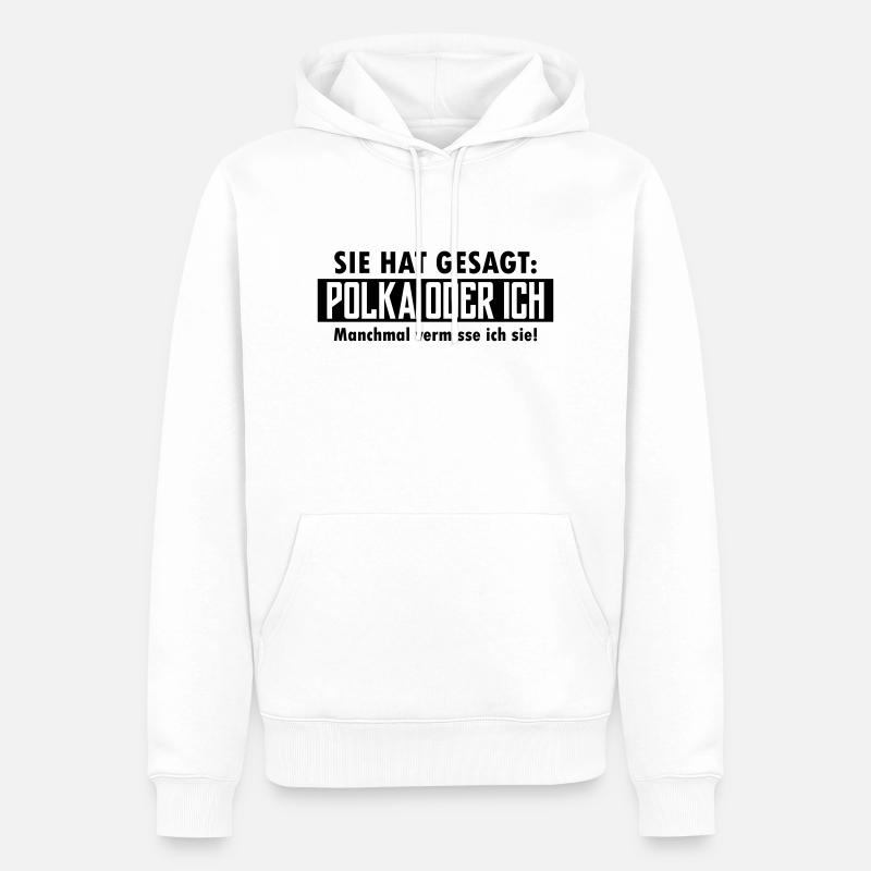 polka oder ich - Männer Premium Bio Hoodie - Weiß