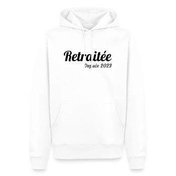 Retirement Retired Ruhestand Retraite Retraitée - Men’s Premium Organic Hoodie - white - Front - Nico (187cm)