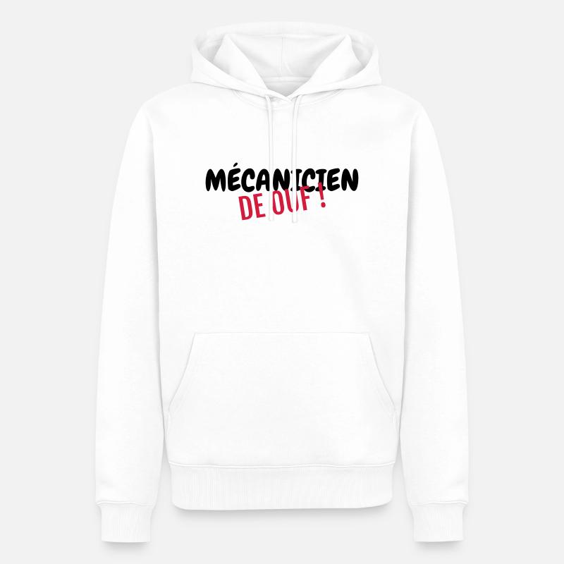 mécanique / mécanicien / mécano / garage - Sweat à capuche Premium bio Homme - blanc