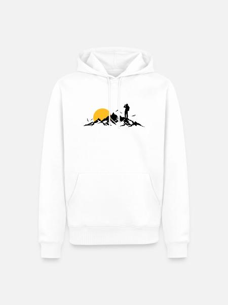 Natur - Berge Wanderer - Männer Premium Bio Hoodie - Weiß
