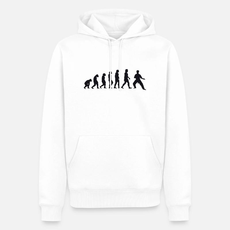 Évolution du karaté - Sweat à capuche Premium bio Homme - blanc