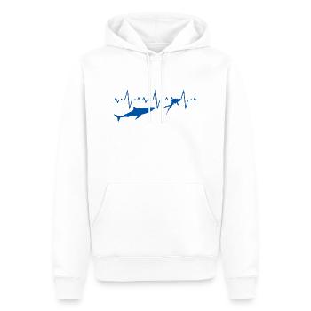 Divers Water Sports Heartbeat Shark Shark - Men’s Premium Organic Hoodie - white - Front - Nico (187cm)