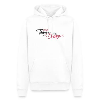 Lettrage d’une équipe - Sweat à capuche Premium bio Homme - blanc - Devant - Nico (187cm)