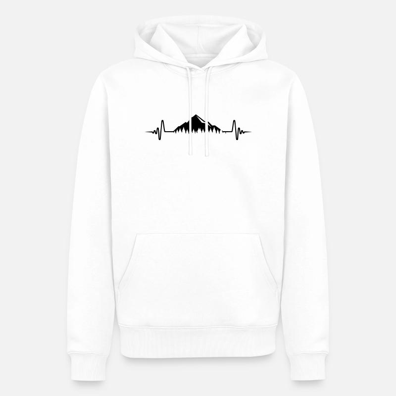 Berge Puls icon - Männer Premium Bio Hoodie - Weiß