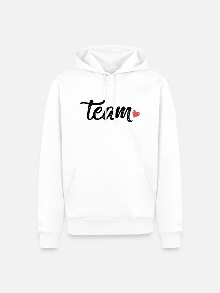 Team Herz - Men’s Premium Organic Hoodie - white