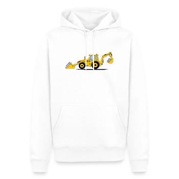 Tracteur Pelle Tracteur Football - Sweat à capuche Premium bio Homme - blanc - Devant - Nico (187cm)