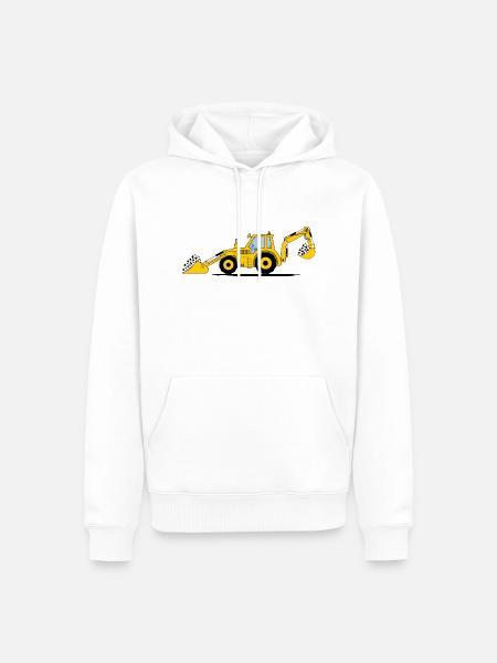 Traktor Bagger Baggerschlepper Fußball - Männer Premium Bio Hoodie - Weiß