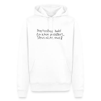 Photoshop sieht nicht aus - Männer Premium Bio Hoodie - Weiß - Vorne - Nico (187cm)