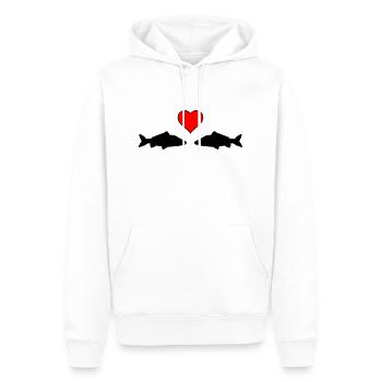 Fisch Liebe - Männer Premium Bio Hoodie - Weiß - Vorne - Nico (187cm)