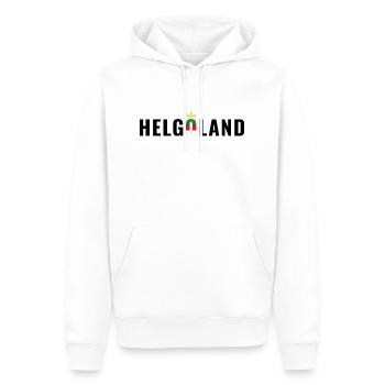 Insel Helgoland Schriftzug - Männer Premium Bio Hoodie - Weiß - Vorne - Nico (187cm)