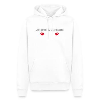 Jeanette & Claudette - Little French Speaking - Männer Premium Bio Hoodie - Weiß - Vorne - Nico (187cm)