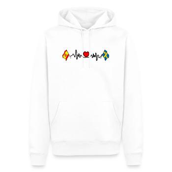 Cardio-Herz mit Flagge Spanien, Schweden - Männer Premium Bio Hoodie - Weiß - Vorne - Nico (187cm)