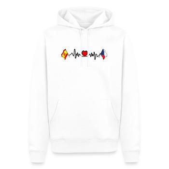 Cardio cardiaque avec Flag Espagne, République tchèque - Sweat à capuche Premium bio Homme - blanc - Devant - Nico (187cm)